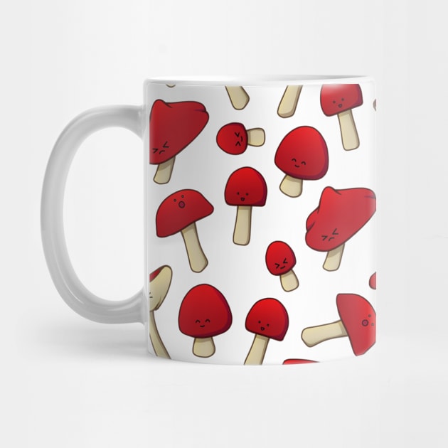 Mushrooms | Pattern | Cute | Red by Wintre2